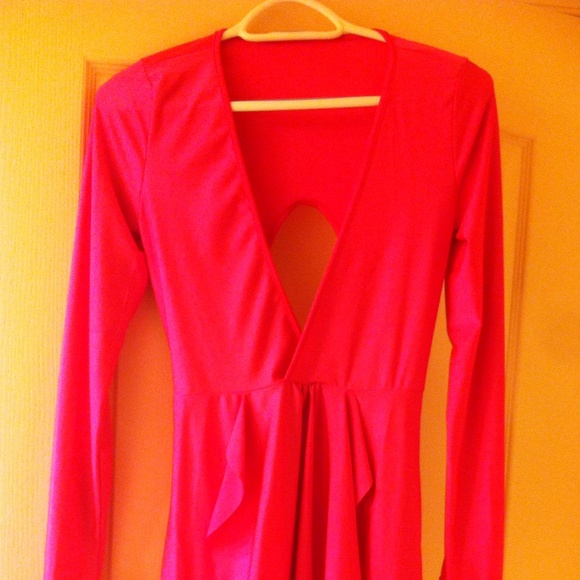 Pink backless dress