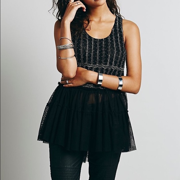 Sold Out Free People NWOT Beaded Tunic Tank - Picture 3 of 4