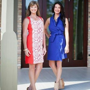 Judith March Blue Wrap Dress w/ pockets