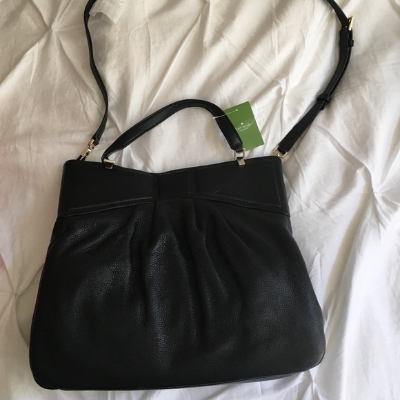 kate spade Handbags - NWT Black leather Kate Spade cross body/hand bag