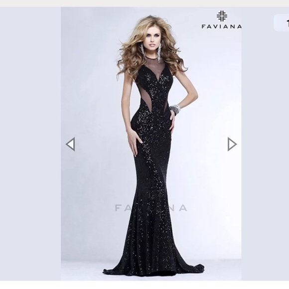 Dazzling beaded gown mesh cutout details open back - Picture 2 of 4