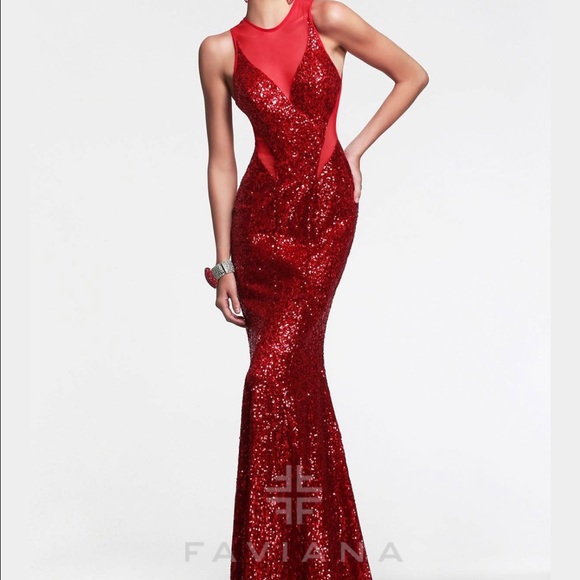 Dazzling beaded gown mesh cutout details open back - Picture 4 of 4