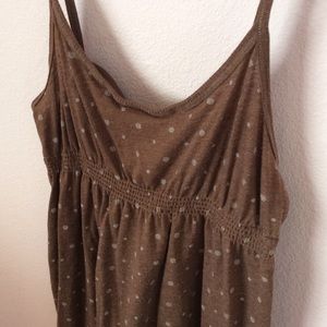 Brown polka dot tank top