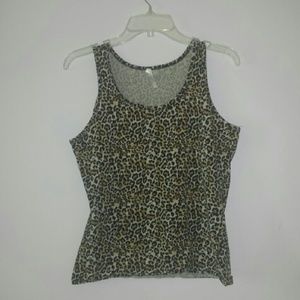 Cheetah animal print scoop neck tank top