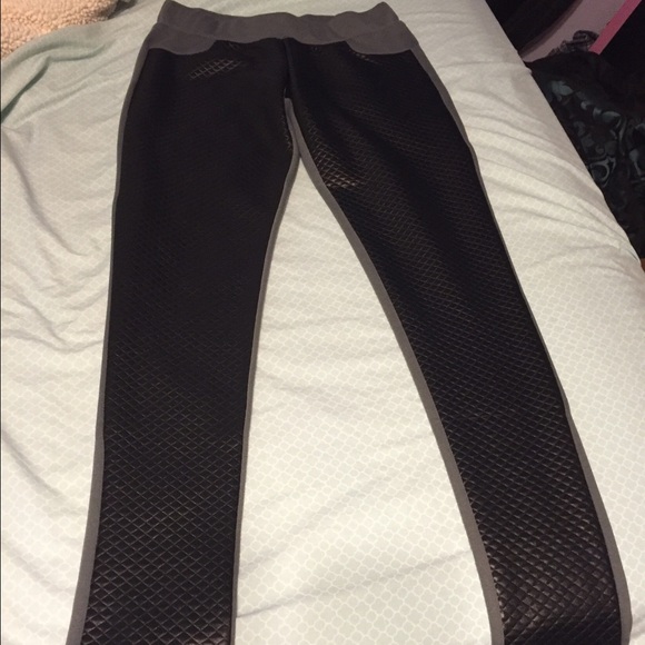 Leather/Grey pants
