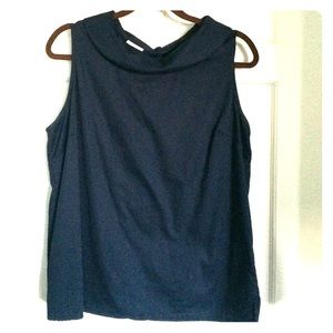 Talbots Size L sleeveless navy top