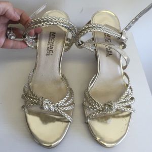 Michael Kors Gold braided wedge sandal