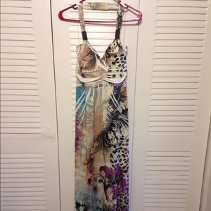 Tropical maxi halter dress. Size XL