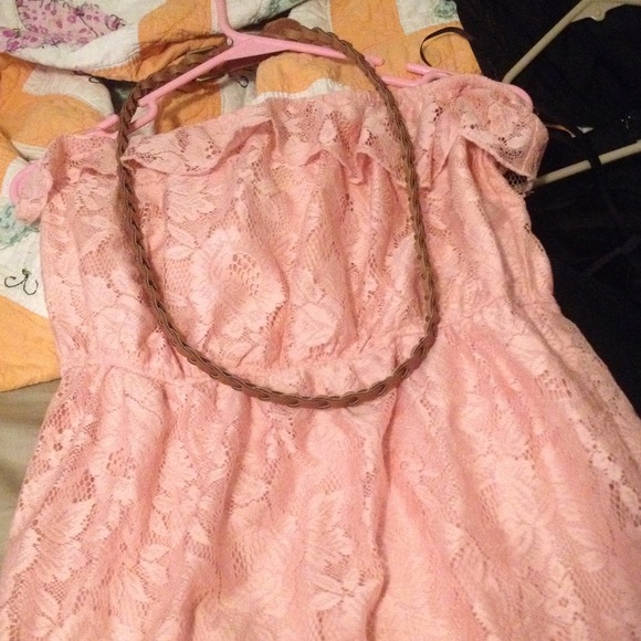 Pink lace dress