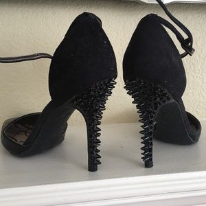 Black ankle strap heels