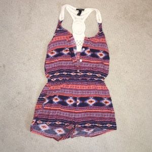 Tribal & Lace Romper