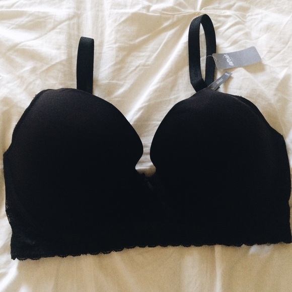 Aerie Bridget Black Lace Longline Bra