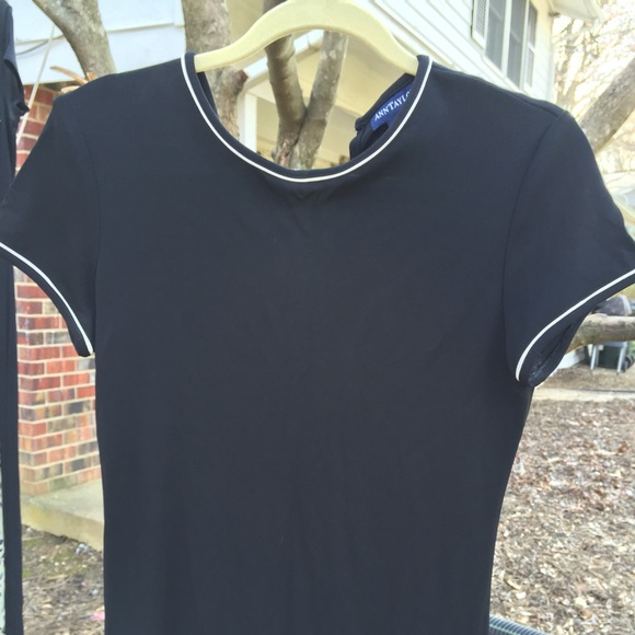 Ann Taylor black stretch long maxi dress.