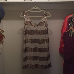Parker gold and silver sequin dress