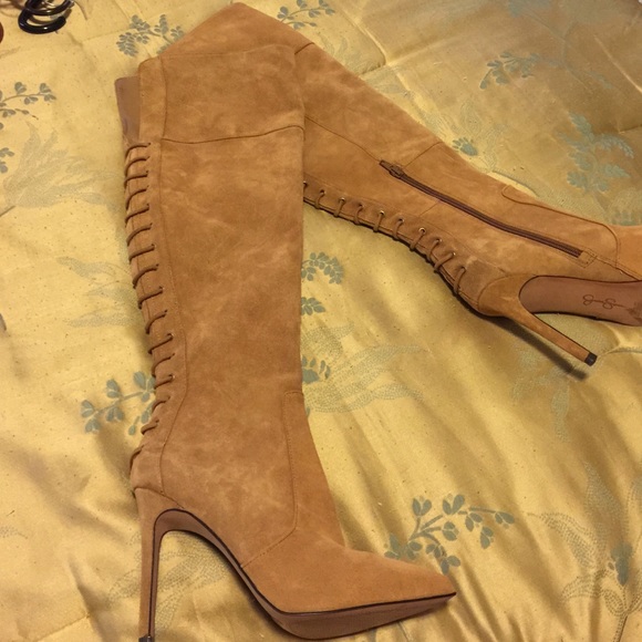 Jessica Simpson suede lace up boots