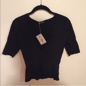 Black v neck WOLFORD top