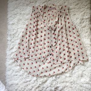 Sheer Heart Patterned Top