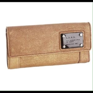 LAMB Brand New Metallic Gold Trademark Wallet