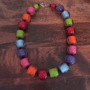Multi-Color Glass Bead Necklace