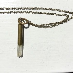 White Crystal Quartz Bullet Necklace