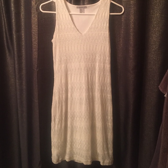 ❌Sold ❌White and Silver Shimmer Body dress