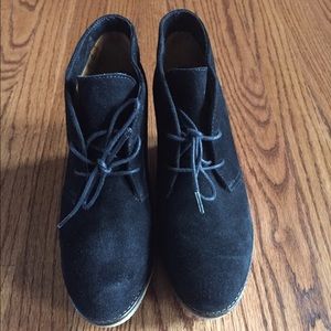 Andre Assous Black Suede Wedge Shoe