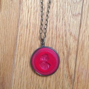 Anthropologie long cameo pendant
