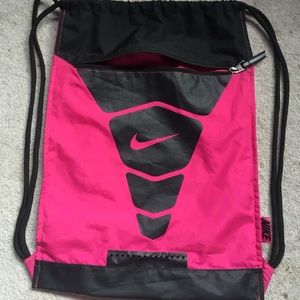 Hot pink drawstring sack