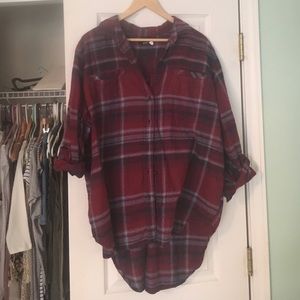 Burgundy and blue Urban Outfitters flannel