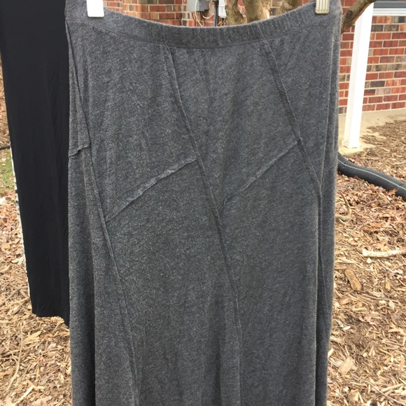 Long grey maxi skirt with elastic waist.