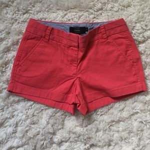 Coral JCrew Chino Shorts