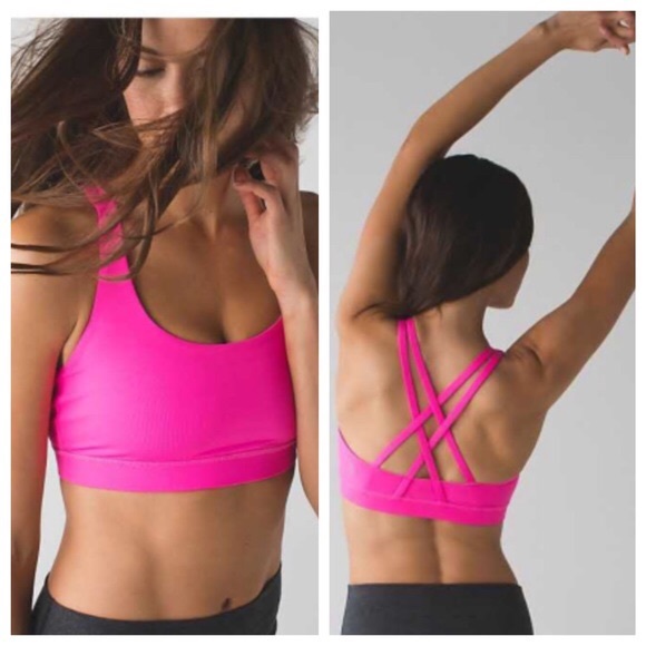 Pink Lululemon energy bra. Size 6.