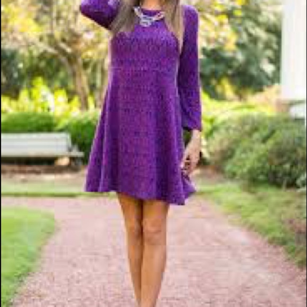 Purple sweater dress