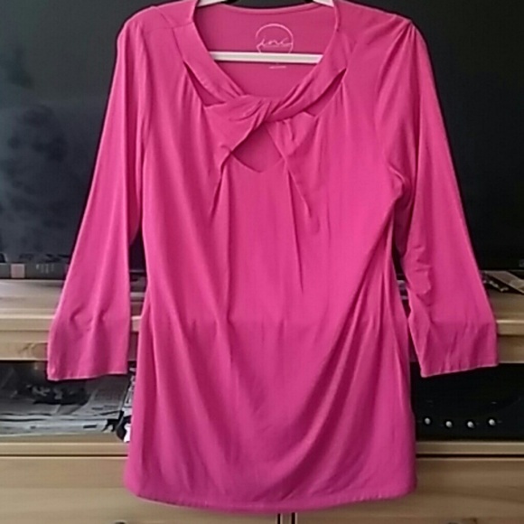 🌅INC 3 Quarter-Sleeve Cutout Top - Picture 1 of 4