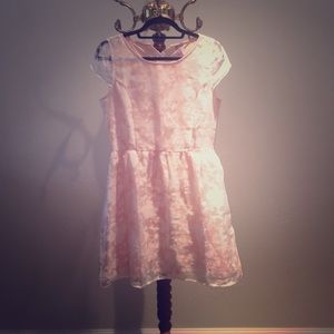 Light pink and white floral dress