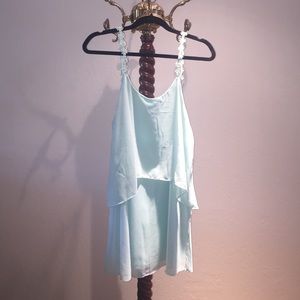 Mint green backless dress