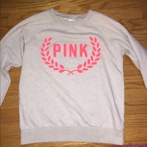 Victoria Secret Gray Pullover With Pink Logo