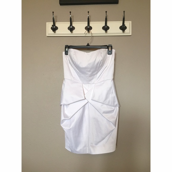 BCBG White Peplum Dress