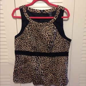 Torrid animal print peplum top size 0