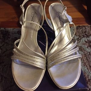 Silver bling sling back dress sandals