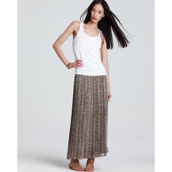 Michael Kors Snake Pleated Maxi Skirt