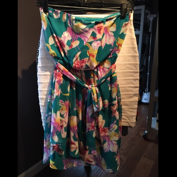 Strapless Floral Dress