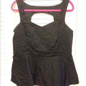 Black Torrid peplum top, size 1