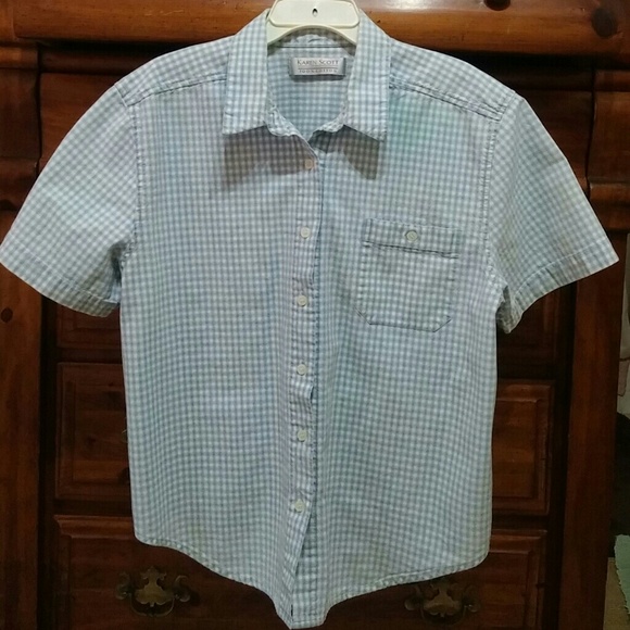 💀 👛🎈SALE❗Cute Short Sleeve Button Dn Top sz XL - Picture 1 of 2