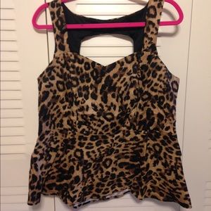 Animal print Torrid peplum top, size 1