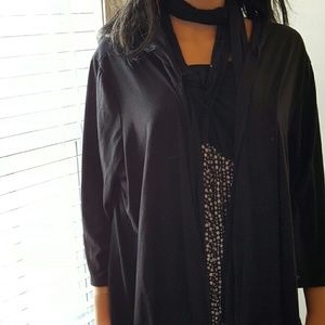 Knit Hooded 3/4 sleeves jacket