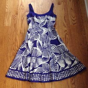 Blue and White Patterned Dress