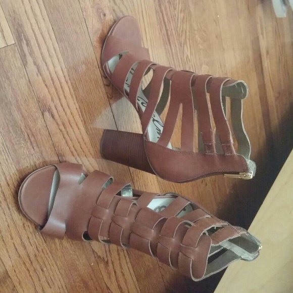 Sam Edelman "Yazmine" leather heeled sandals sz 10