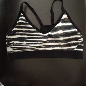 Nike striped v-neck sports bra.