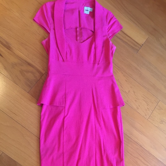 Peplum Midi Pink Bodycon Dress